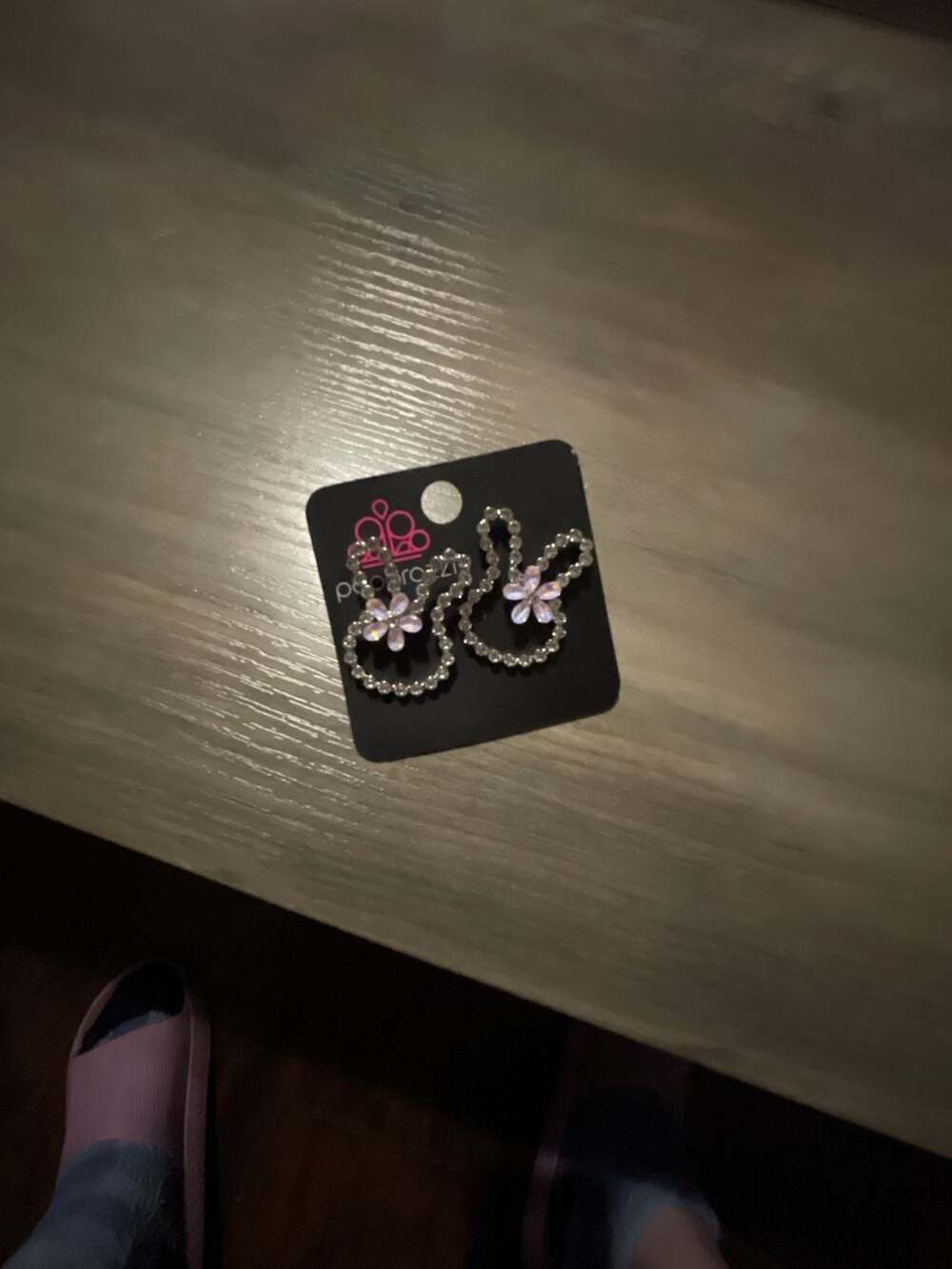 Paparazzi Bunny Rhinestone and Pink Flower Stud Earrings